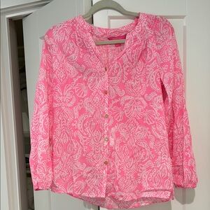Lilly Pulitzer pink paisley longsleeve blouse